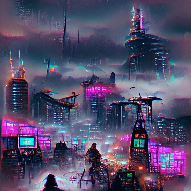 Cyberpunk Cityscape at Night