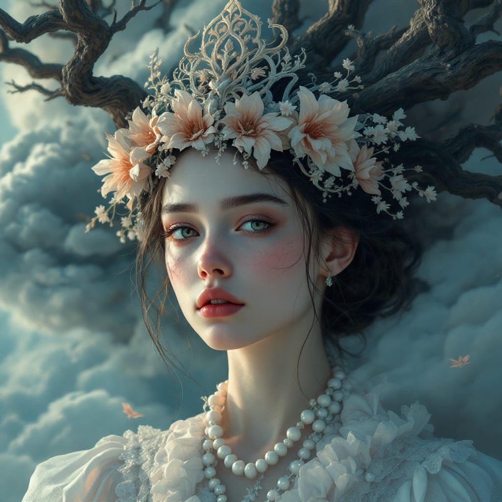 Ethereal Fantasy Concept Art with Teenage Girl