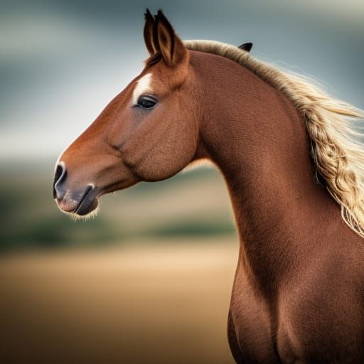Two-Horned Horse in Professional Photography Style