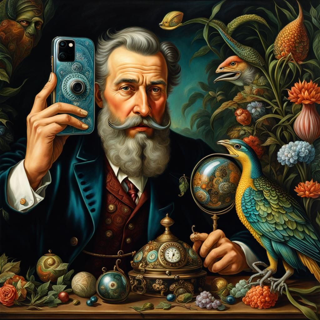 Hyperrealistic Selfie Portrait in Dark Fantasy Style