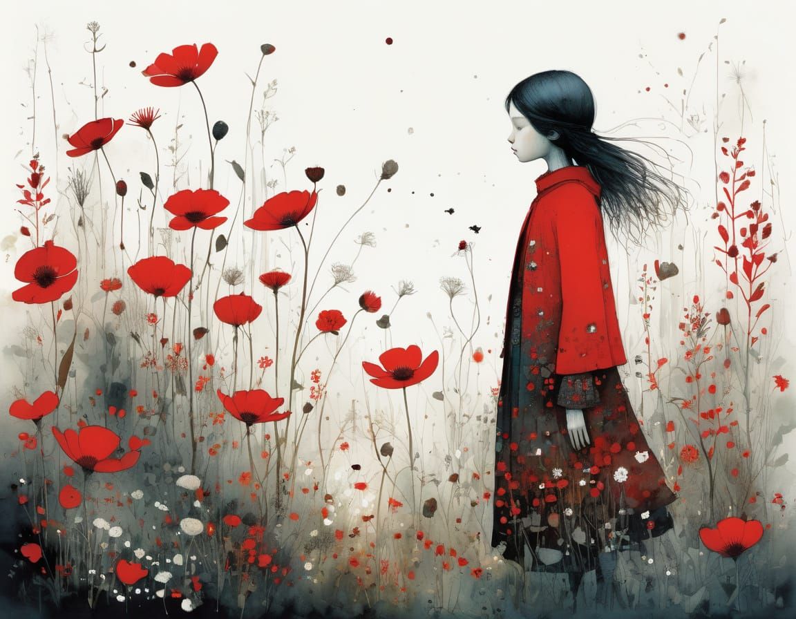 Wildflowers in Vibrant Color as 3D Rendered Digital Art