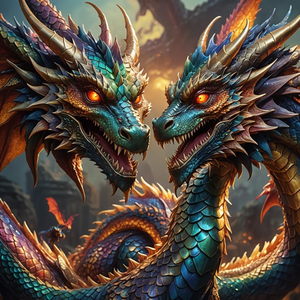 Five-Headed Dragon: Detailed Matte Painting