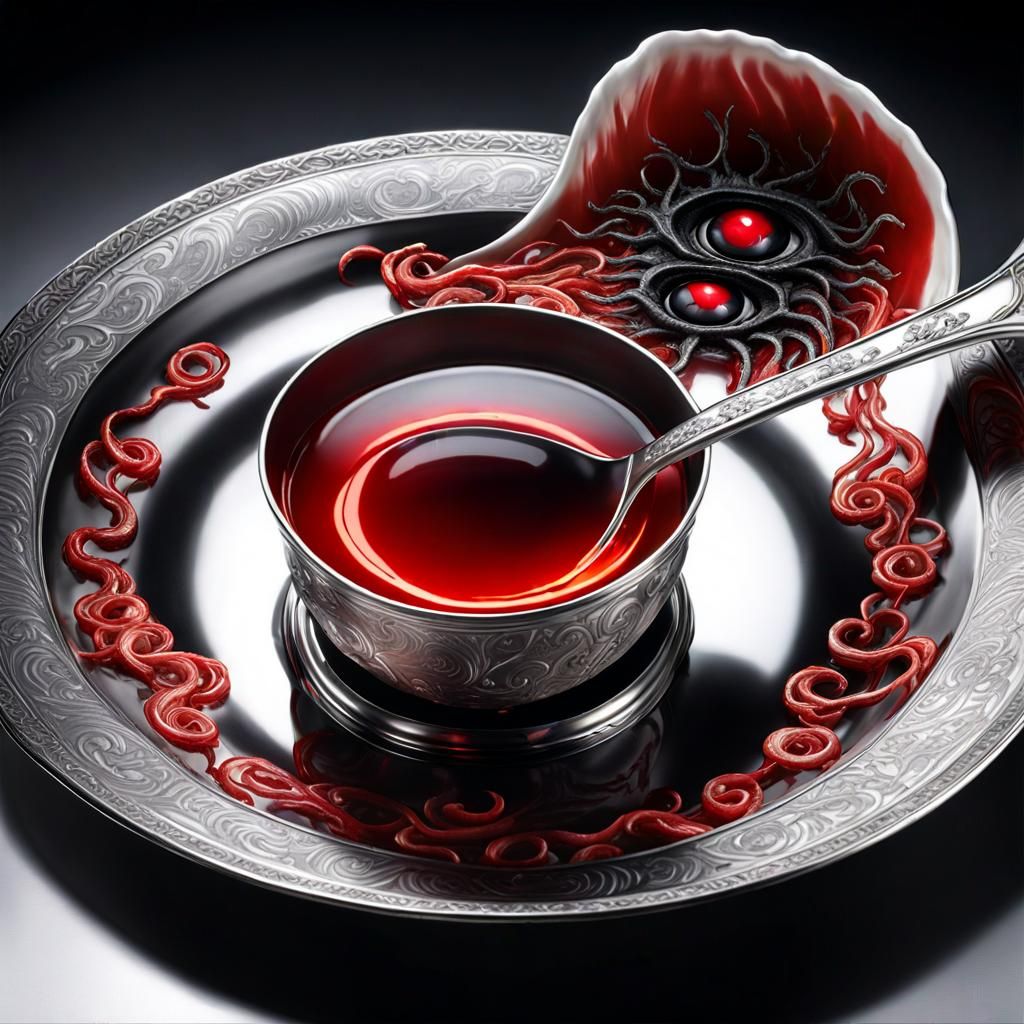 Haunted Silver Spoon: Eerie Horror Photograph