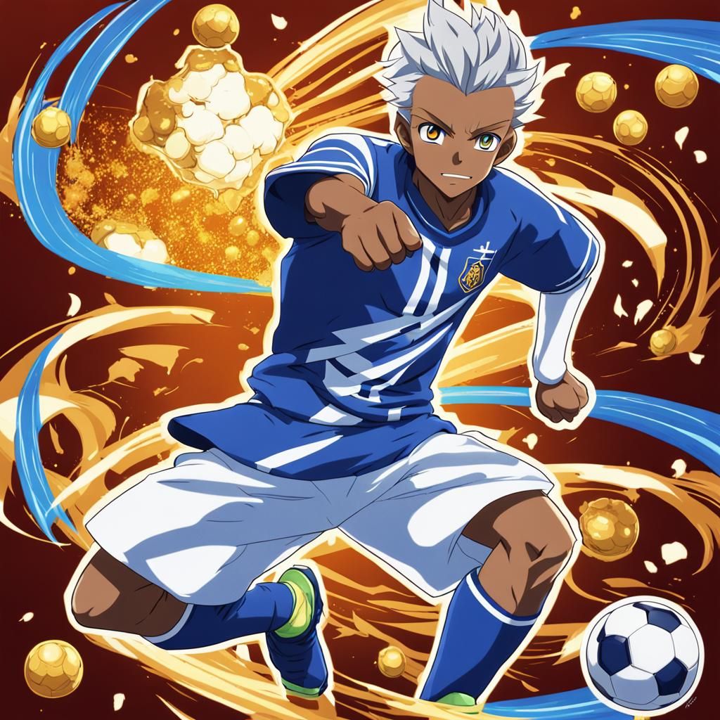 Xerxes as Anime Soccer Player on Pitch