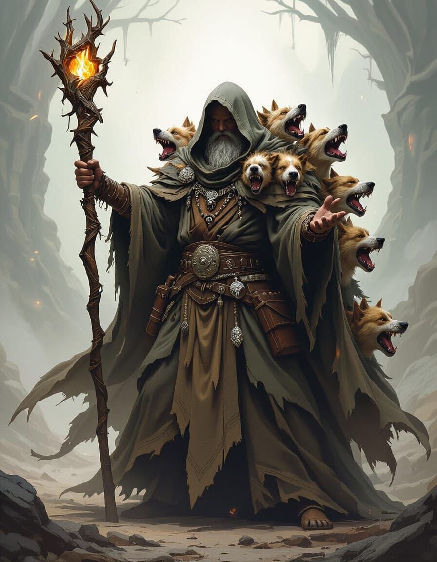 Druid Conjures Living Armor of Snarling Dog Heads