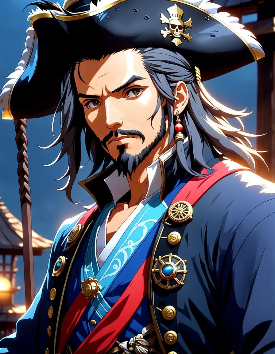 Long John Silver Portrait in Kyoto Animation Style
