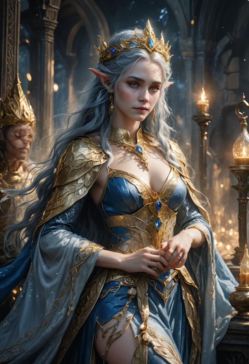 Beautiful Elf Portrait in Lord of the Rings Style