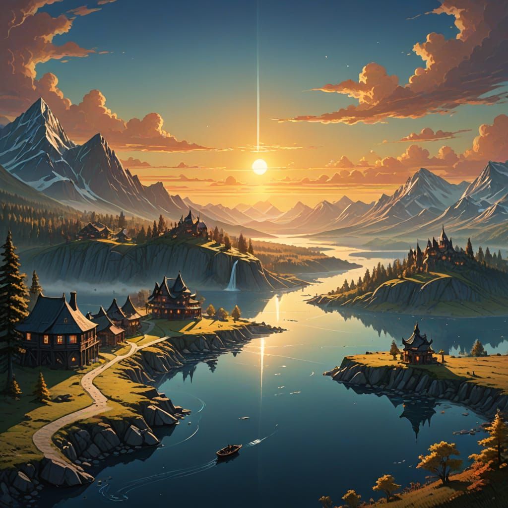 Sunrise Over Crystal Lake: Epic Worldbuilding