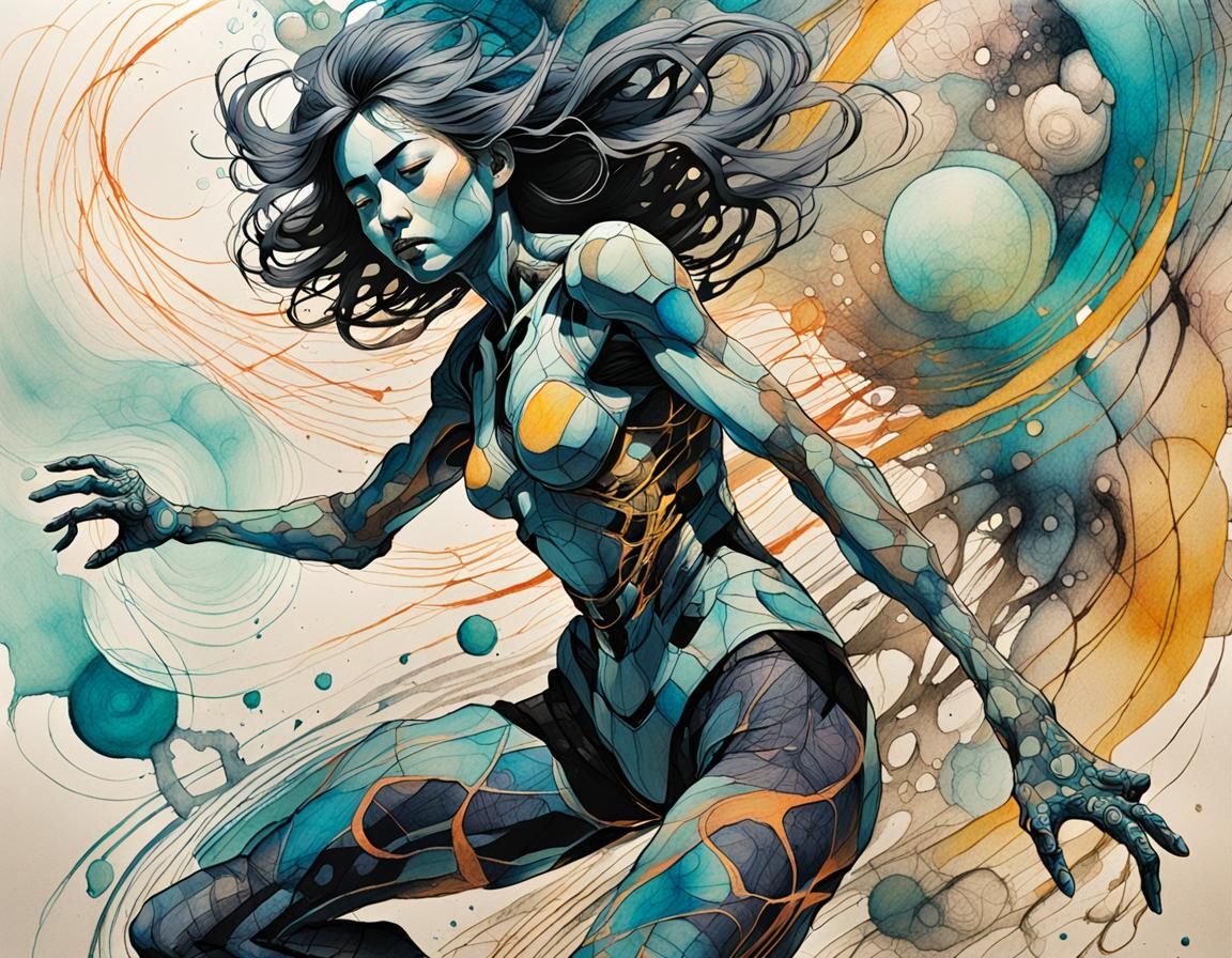 Dynamic Ink Sketching in Katsuya Terada Style