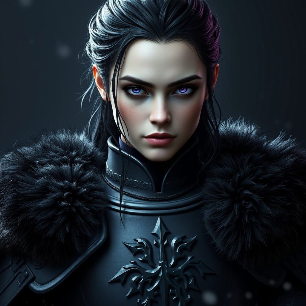 Regal Dark Knight in Winter Armor