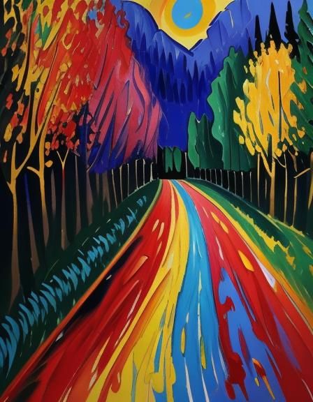 Woman in Fauvist Garden with Impasto Texture