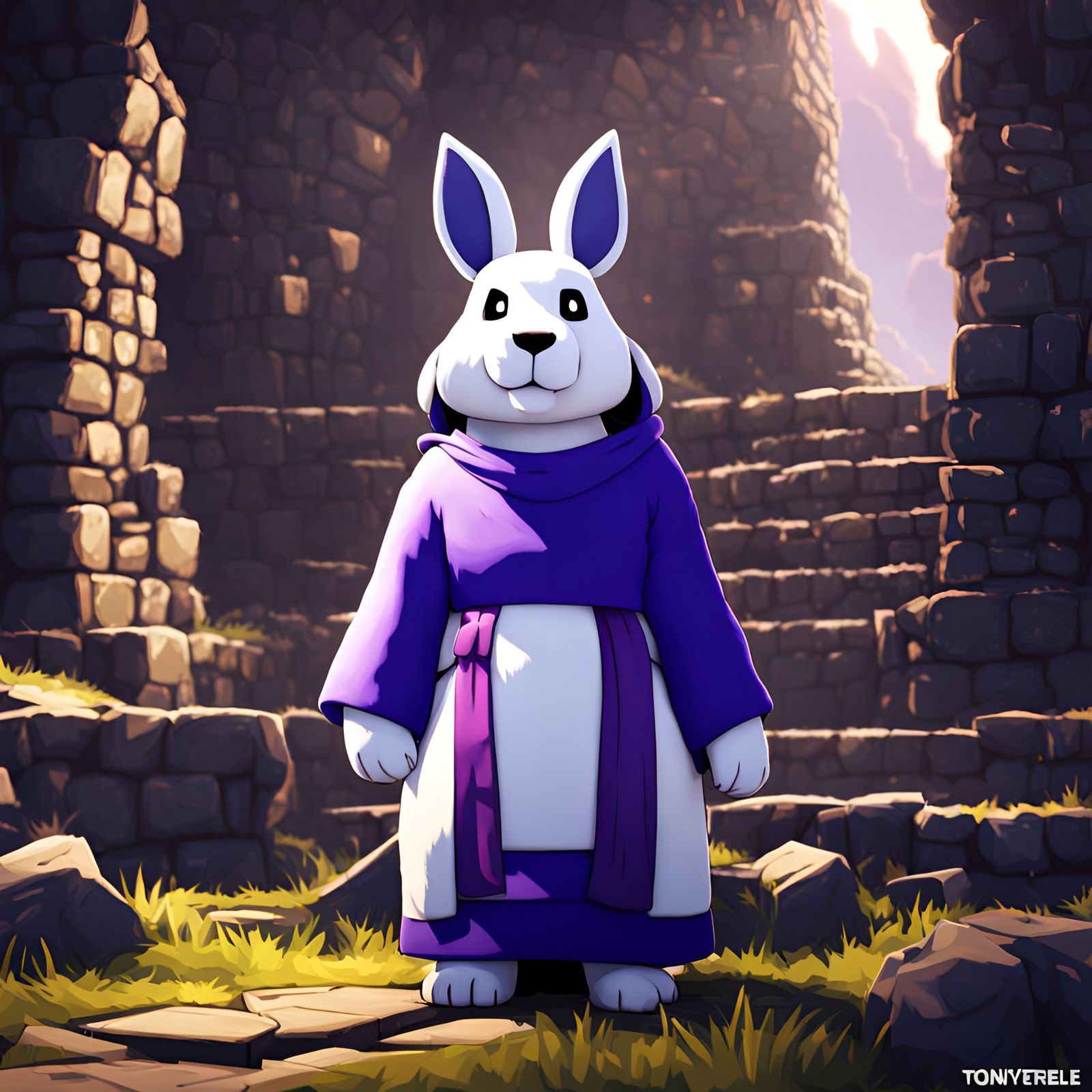 Toriel as N64 Mascot Character in Ruins