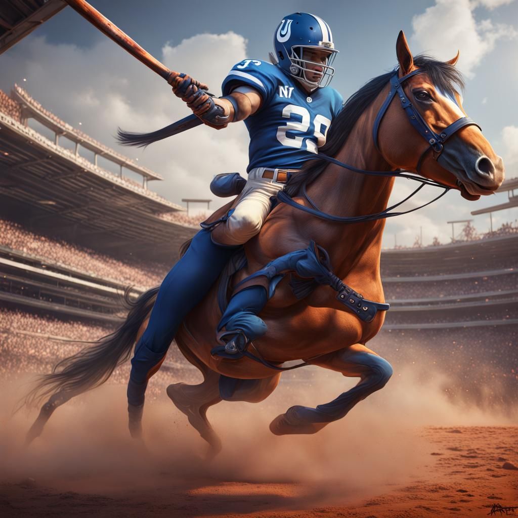 Colts Horse Beats Broncos: Fantasy Concept Art