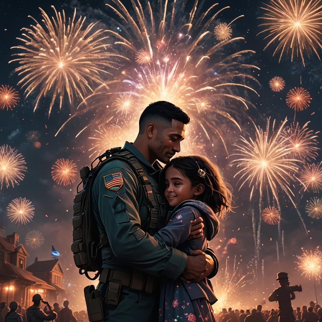 Soldier's Welcome: Father and Daughter Reunion