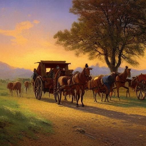 Epic Old West Migration in Hyperrealistic Style