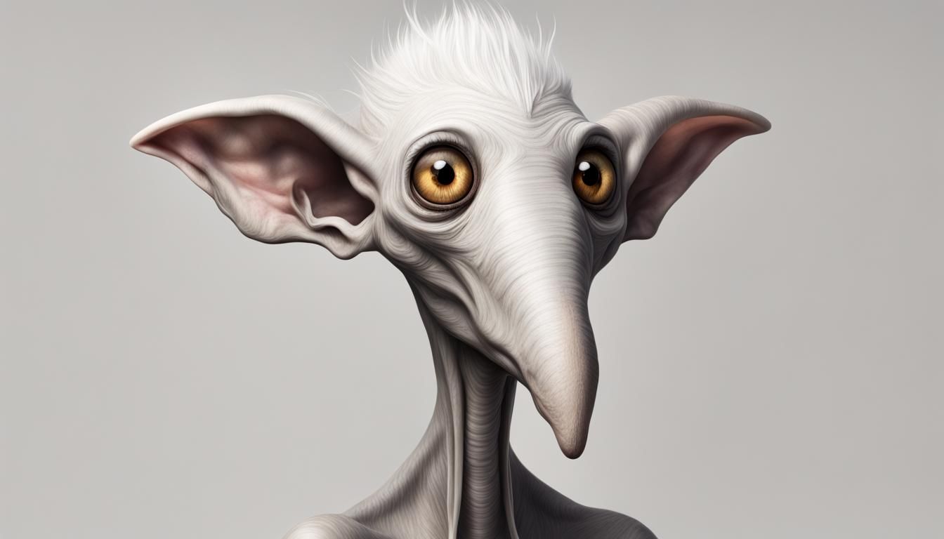 Whimsical Skinny Creature with Exaggerated Features