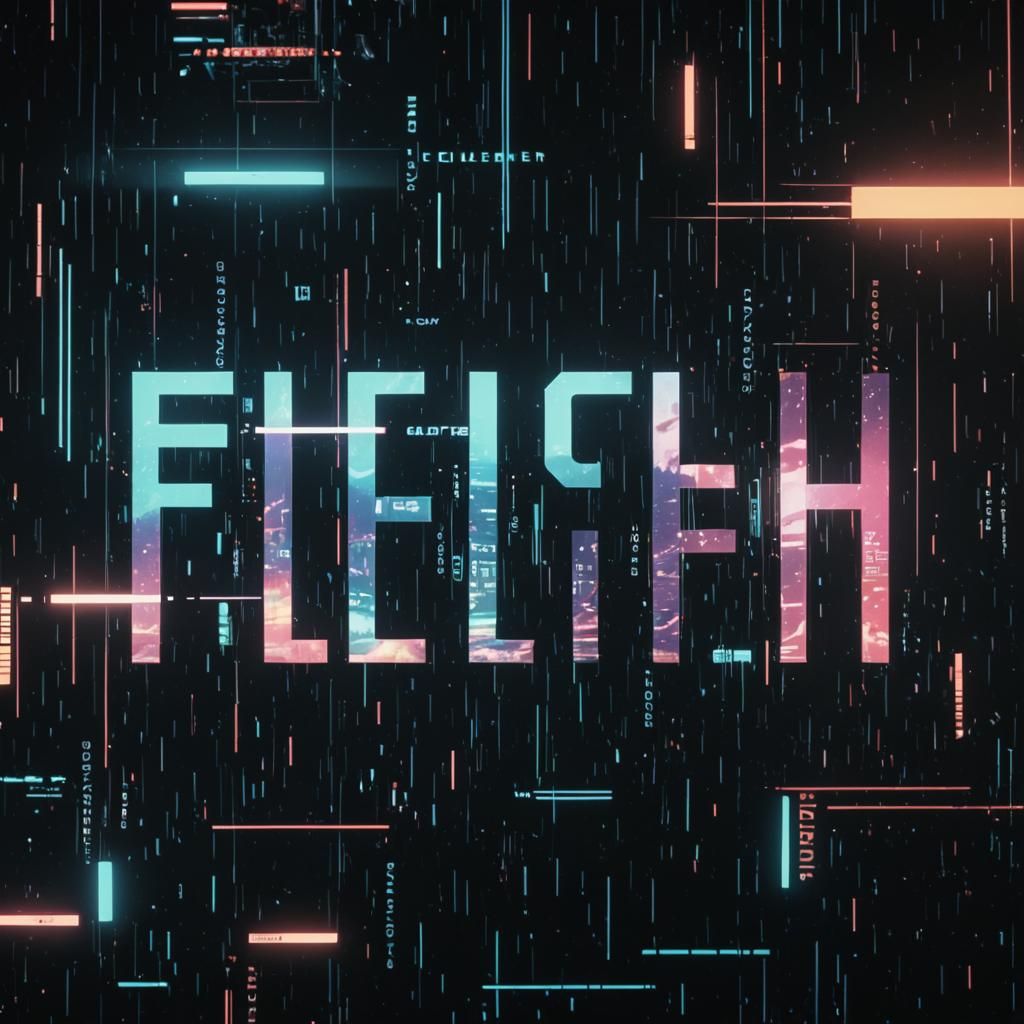 Glitch Core Helvetica Space Font Display: Cinematic Still