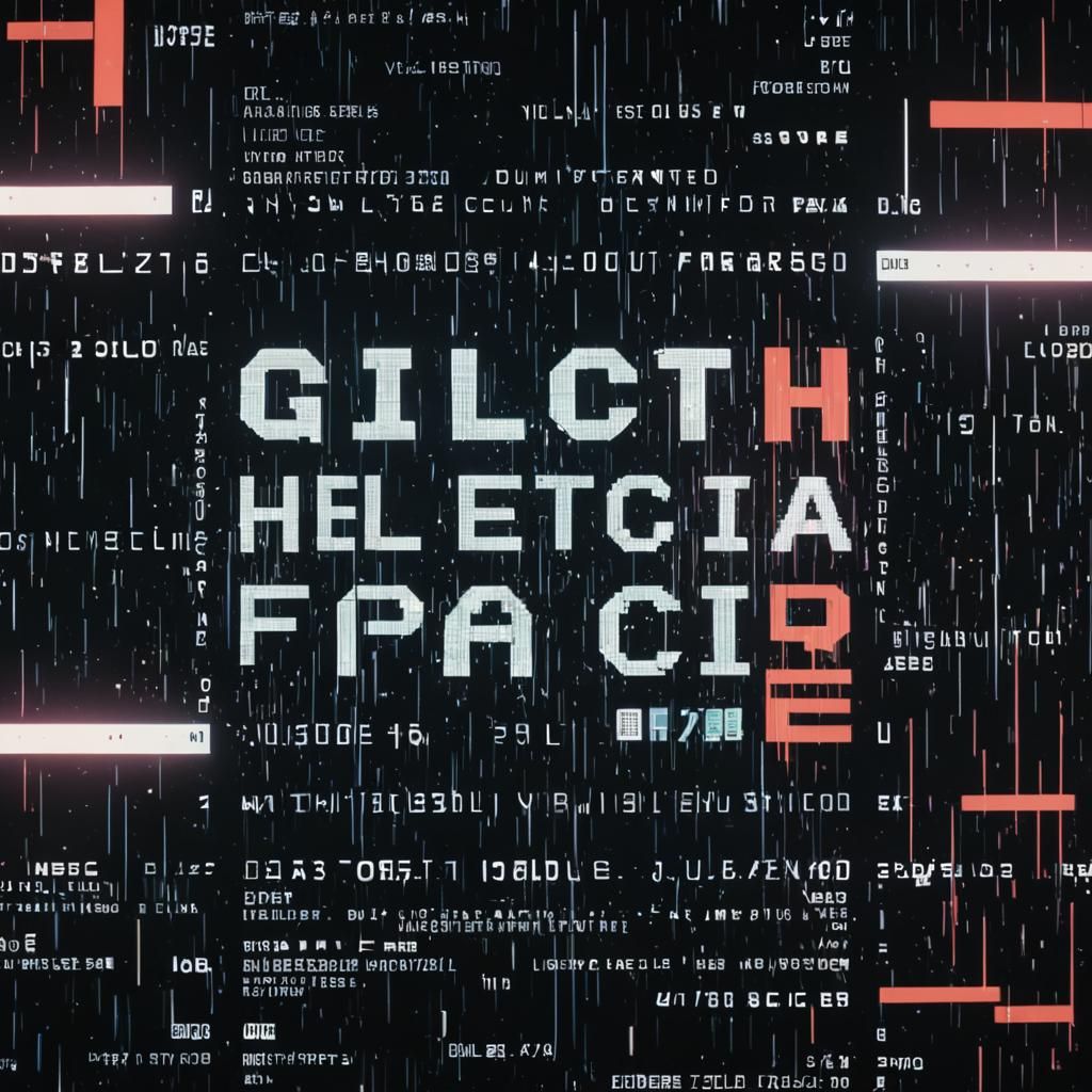 Glitch Core Helvetica Space Font Display