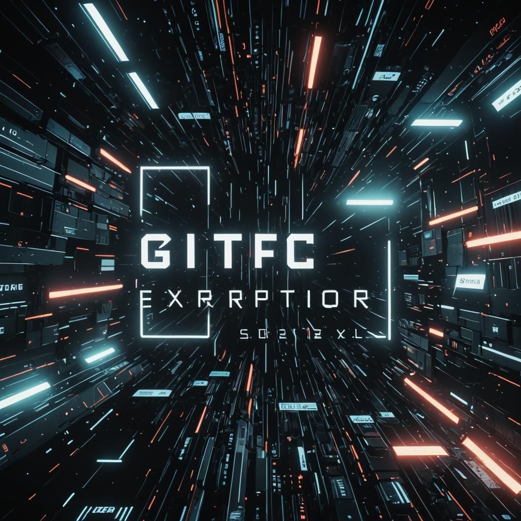 Glitch Core Helvetica Font Display in Space