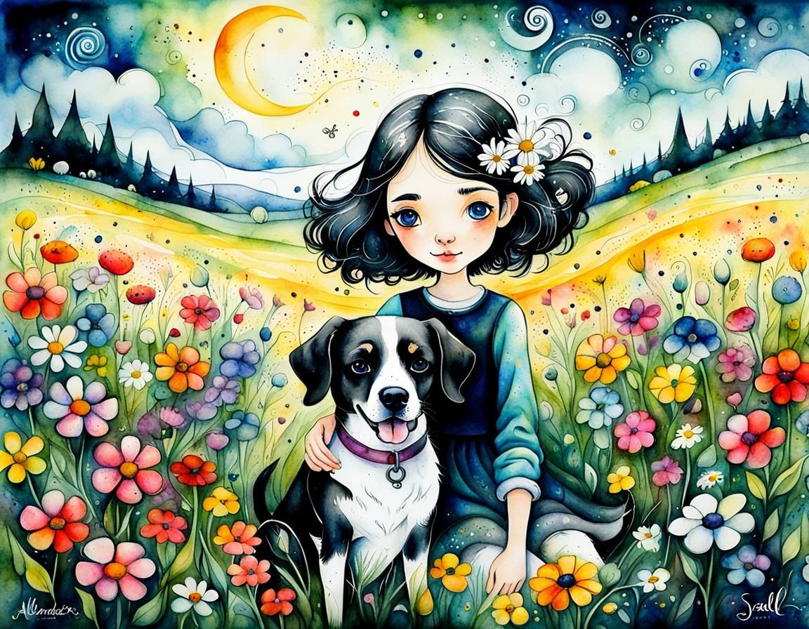 a girl and her dog, best friends forever
