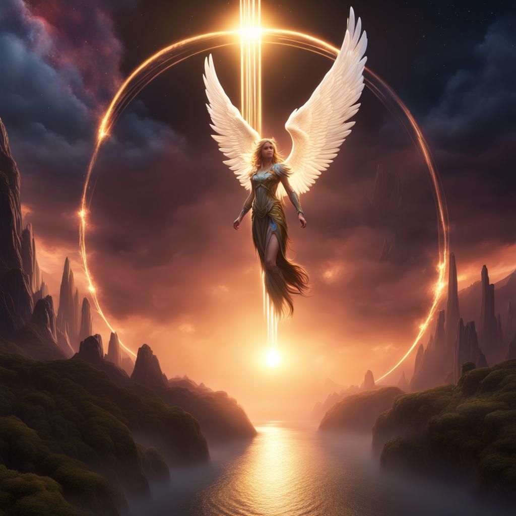 Angelic Halo in Detailed Matte Painting Style