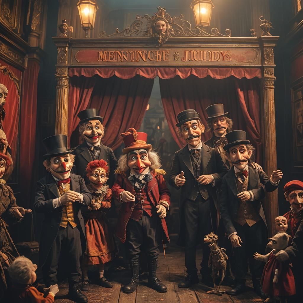 Menacing Puppets in Victorian Punch and Judy Show