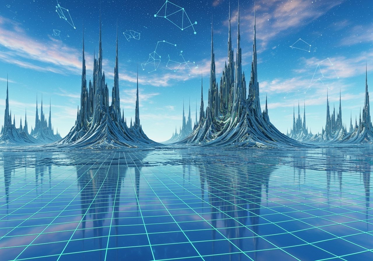 Abstract Liquid Chrome Architecture in Bio-Mechanical Landsc...