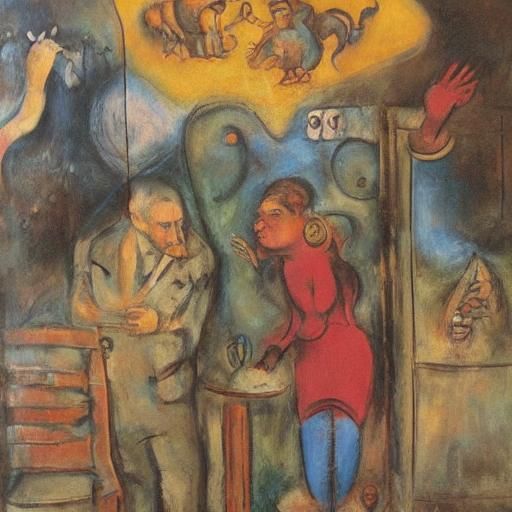 Locksmith Vasya's Surreal Divorce: Expressionist Art