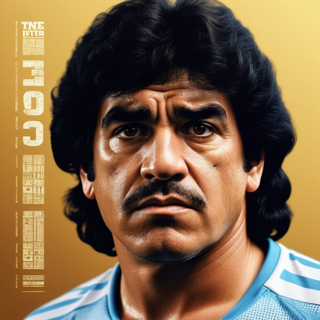 Diego Maradona Hyper-Realistic Macro Portrait