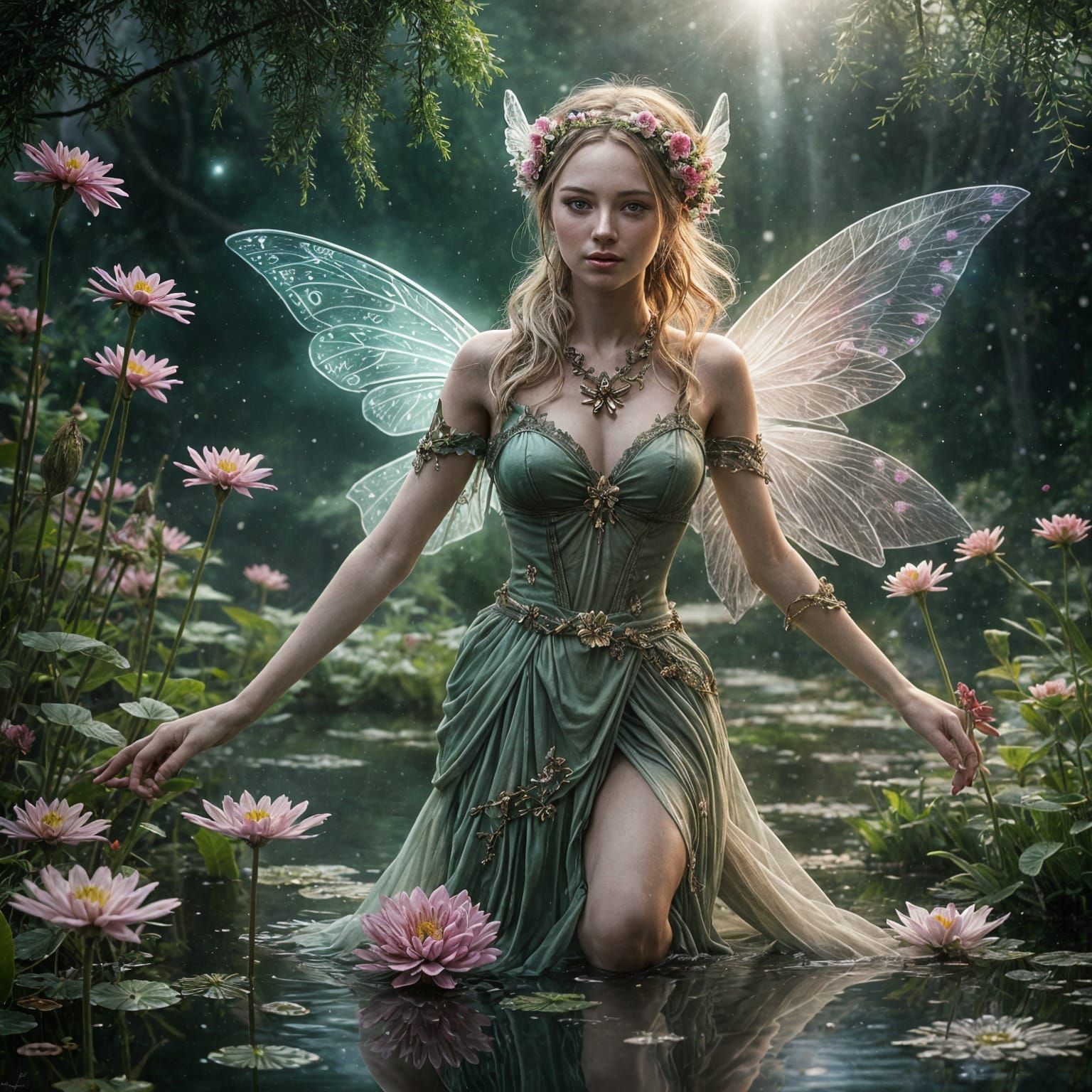 Fairy with Butterfly, Fantasy Art