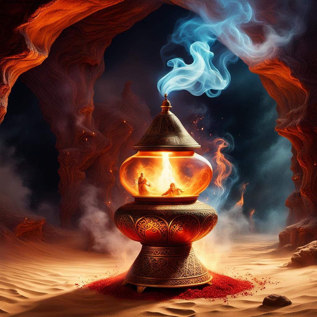 Ethereal Genie Emerges: Fantasy Matte Painting