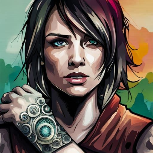 Calligraphic Gangsta Text Art with Watercolor Splash