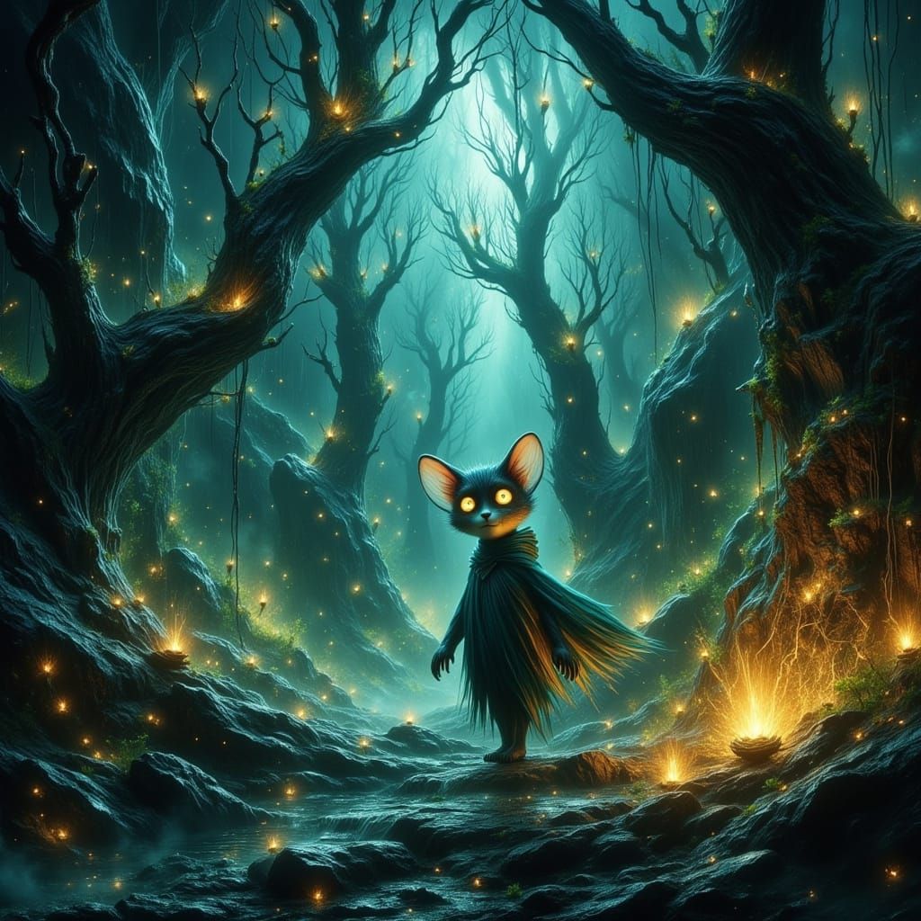 Lost Creature in Fantastical Landscape