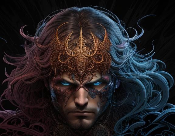 Violent Man in Comic Book Style