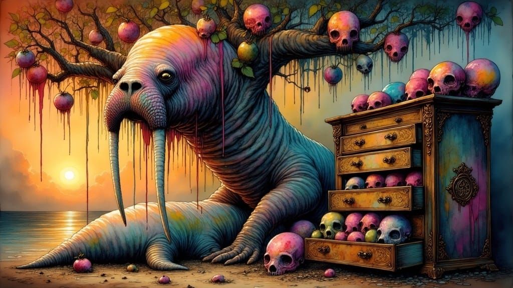 Ethereal Horror in a Dreamlike Landscape