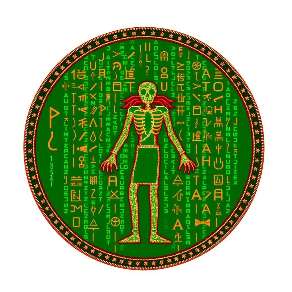 Eerie Green Hieroglyph Matrix Screen