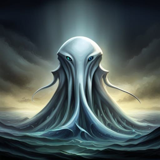 White Cthulhu Monster Generated by AI