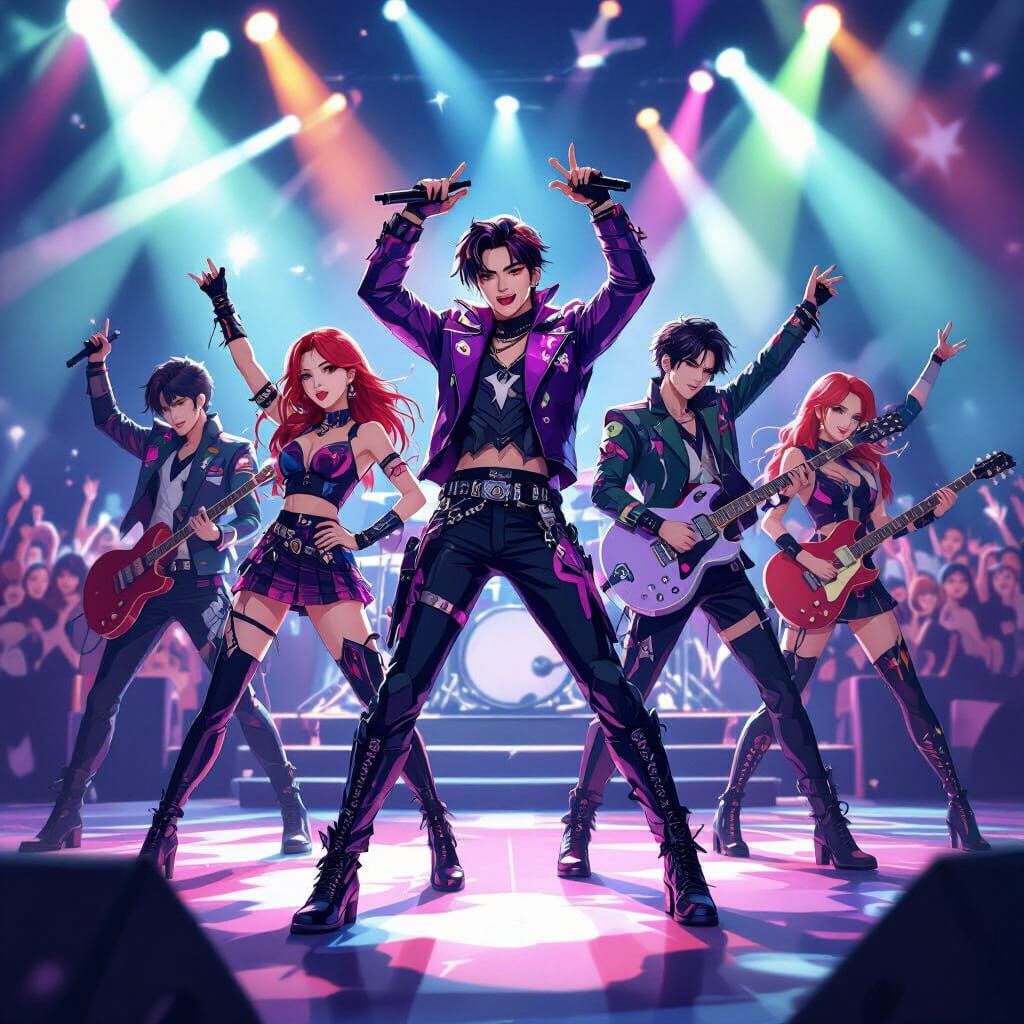 K-Pop Demon Hunters on Stage in Concert
