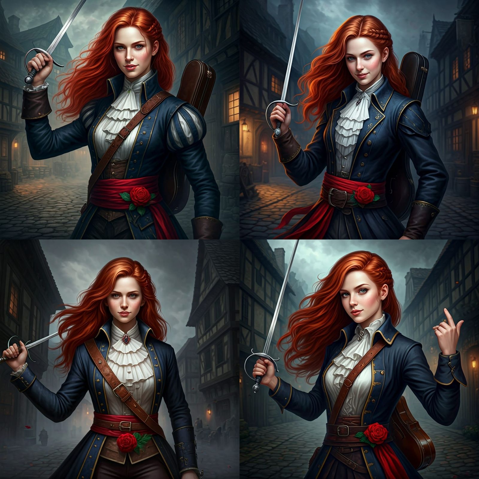 Medieval French Duelist Portrait in Dark Fantasy World