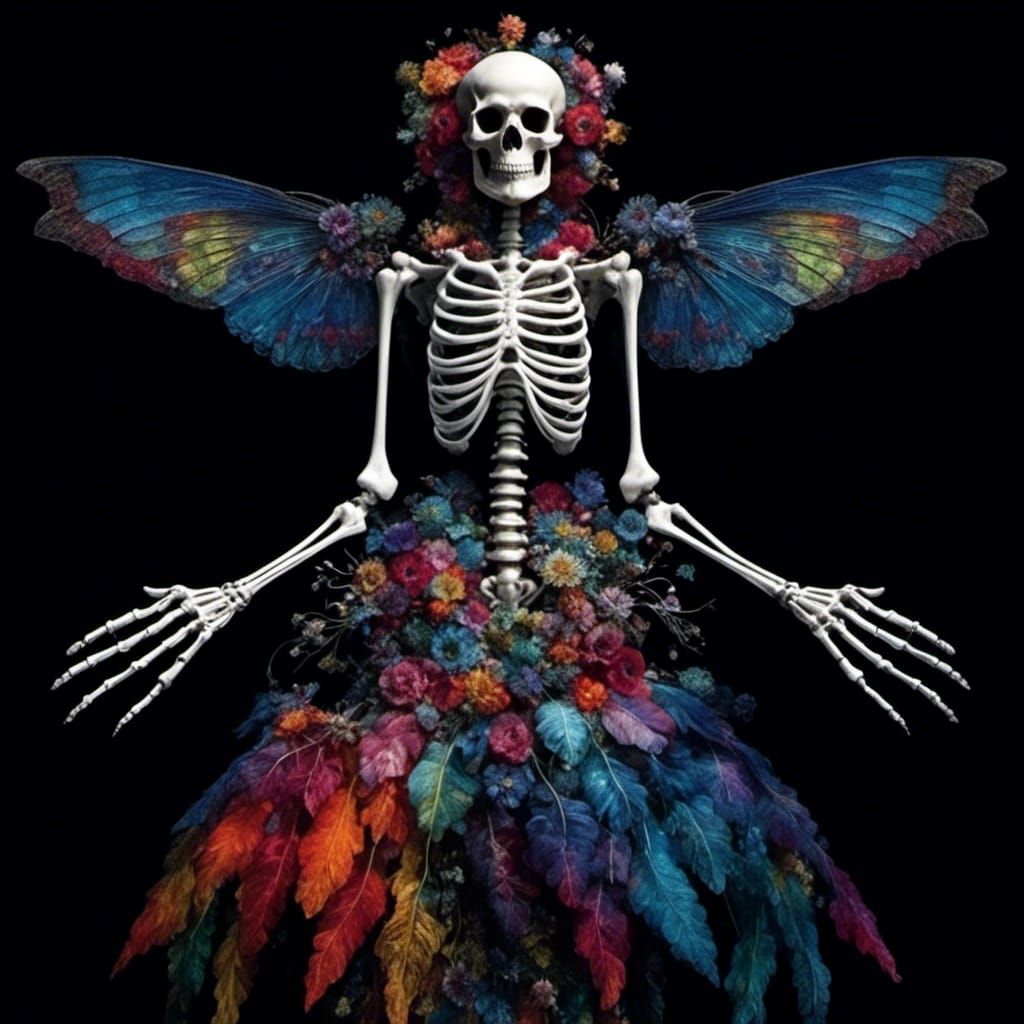 Surreal Winged Spirit in Deep Colorful Psychedelic Art