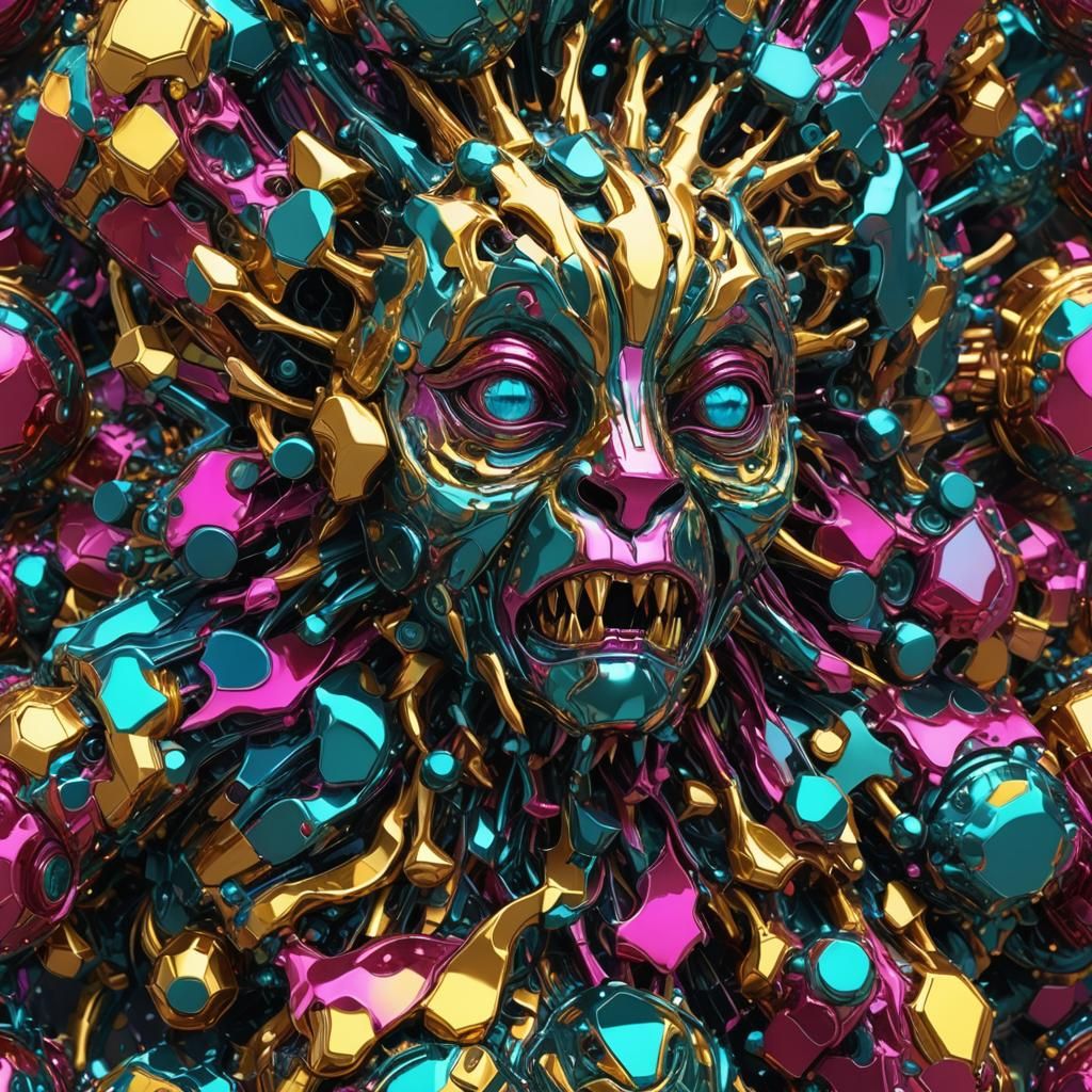 Metallic Animal Face 3D Animation in Unreal Engine