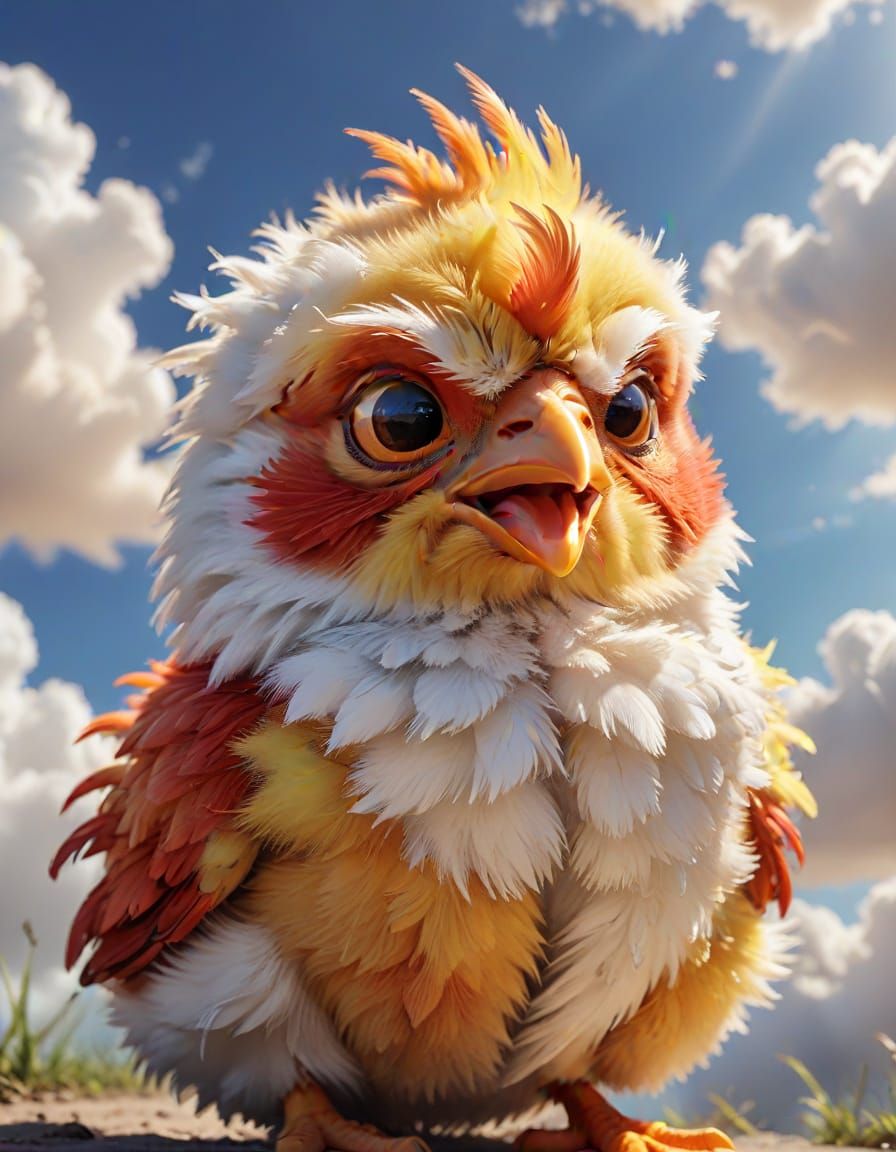 Angry Manga Chick with Ruffled Feathers