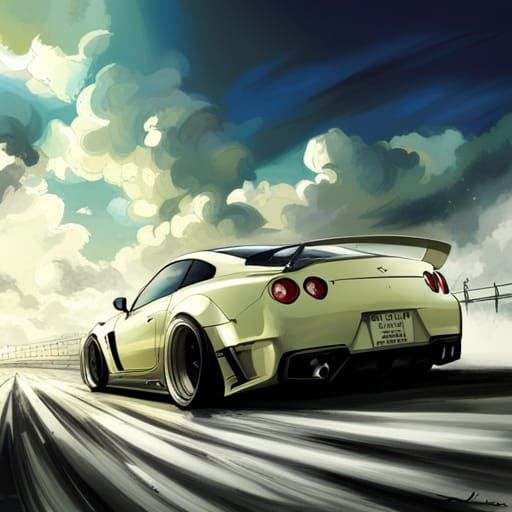 Anime Style Car Drifting Scene