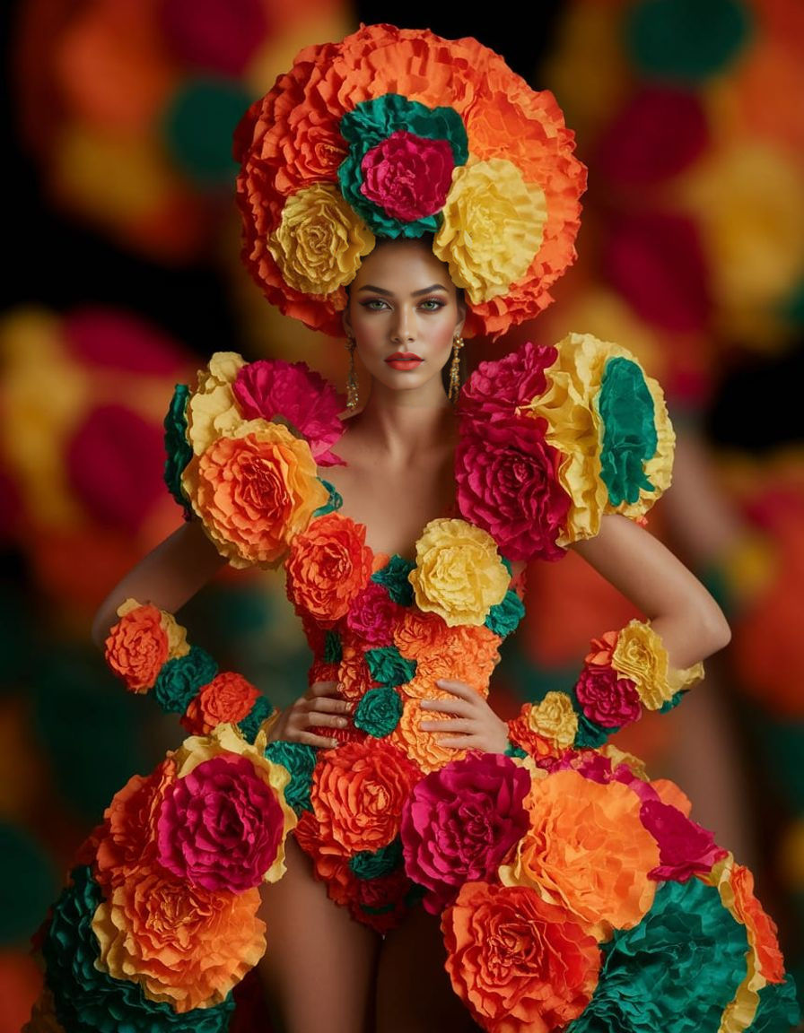 Vibrant Fashion Portrait with Confident Model