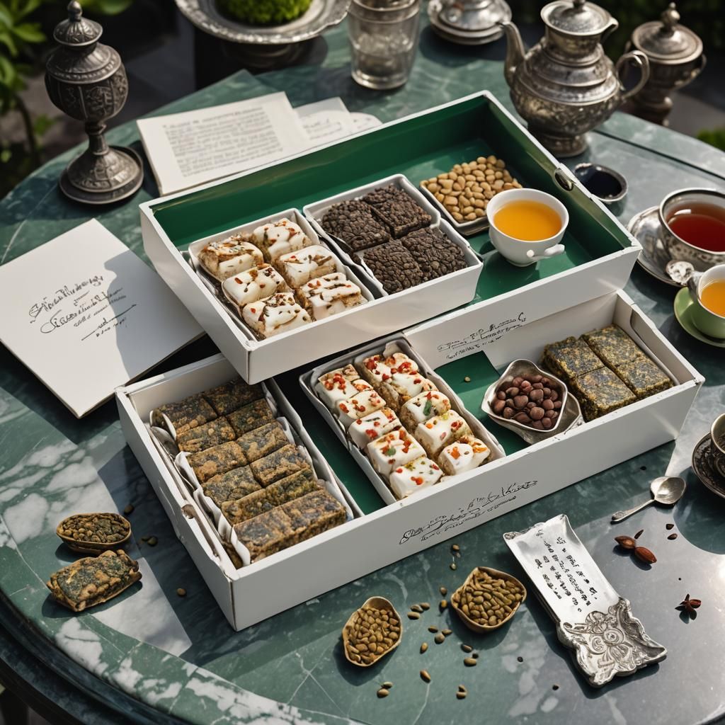 Egg White Snack Bars Spill in Teahouse: Matte Painting