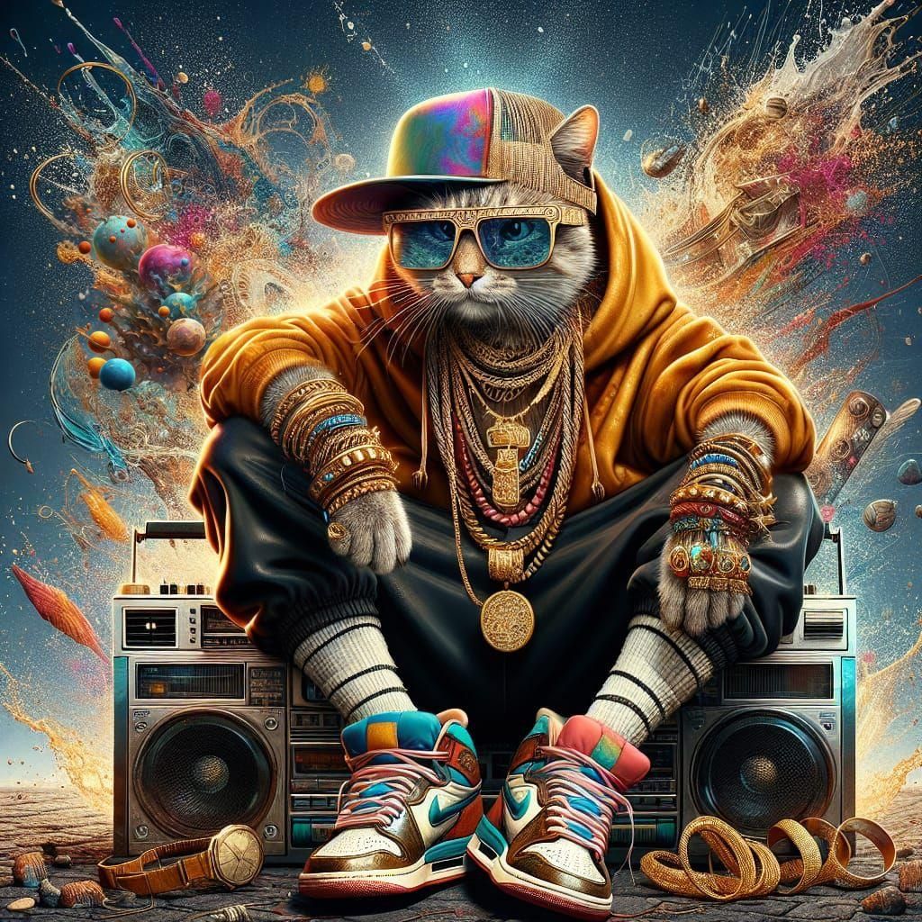 Colorful Splash Art Painting in Maximalist Style