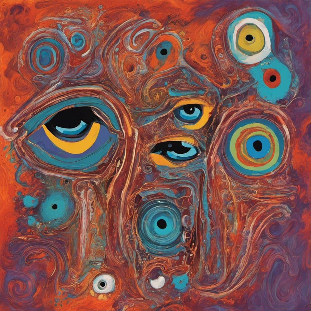 Alien NFT with Four Hands in Abstract Art