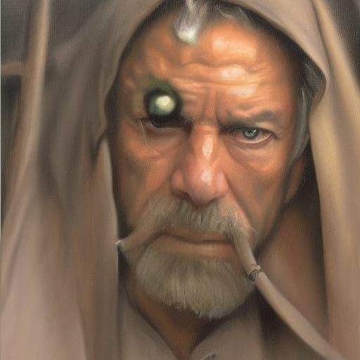 Melancholy Portrait in Oil Painting Style