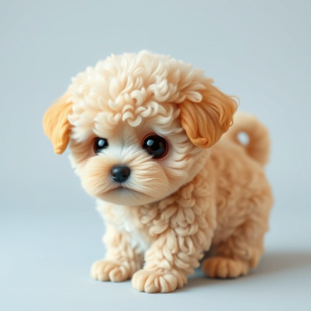 Cute Shihpoo Puppy in Hyper-Realistic Anime Style