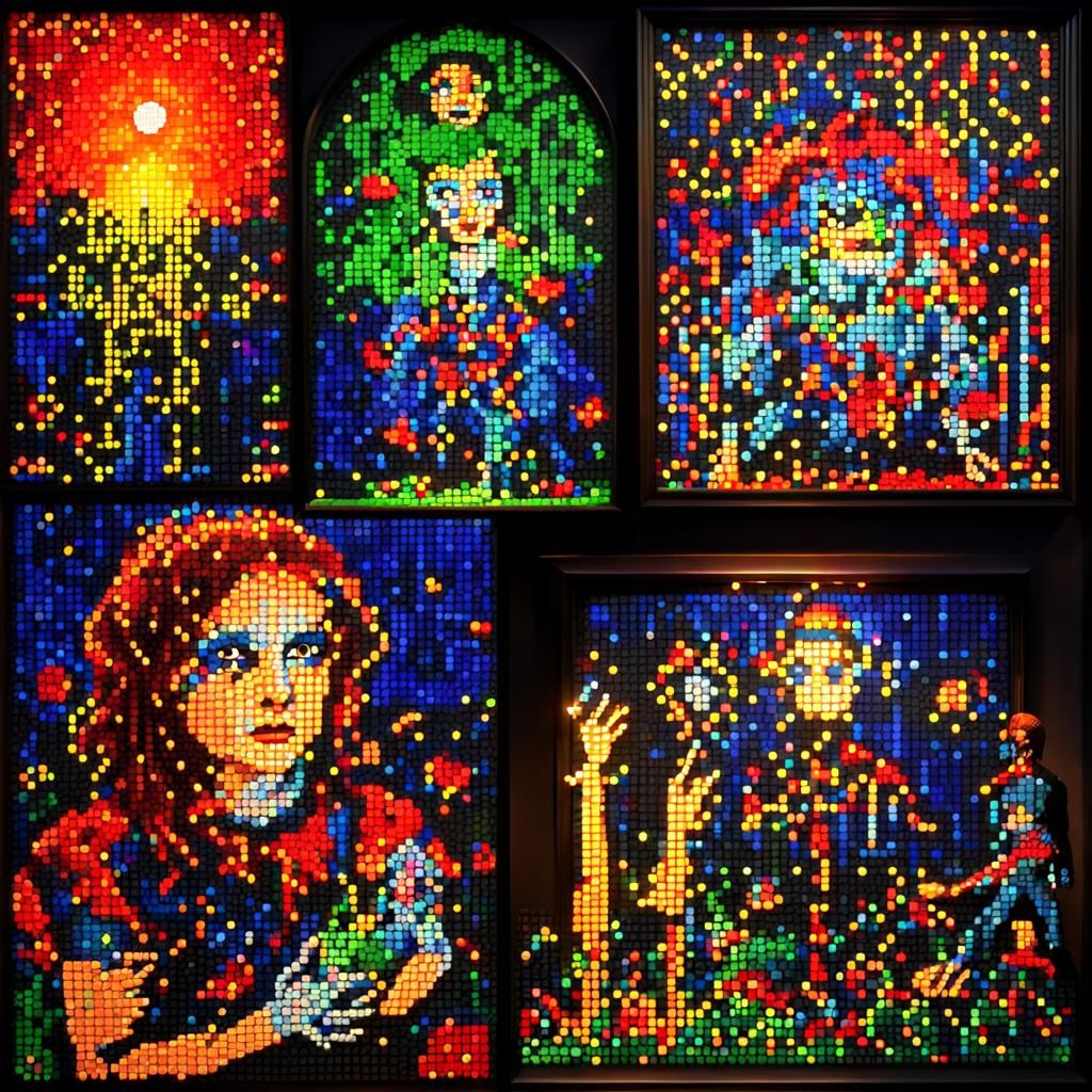 Alice in Zombieland: Lite Brite Burtonesque Picasso